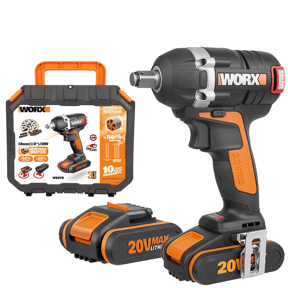 Worx DIY Worx WX279 Llave Impacto Brushless 20V 2.0Ah 2 bat